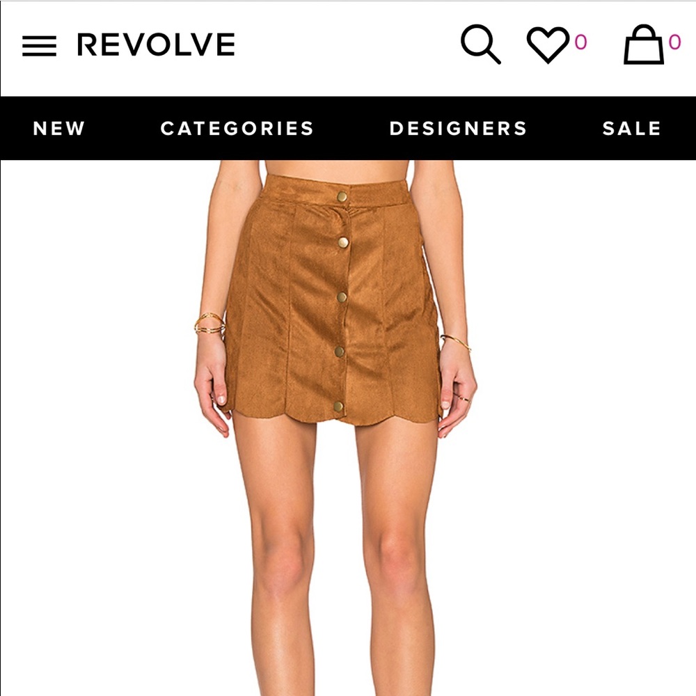 Suede Skirt in Camel